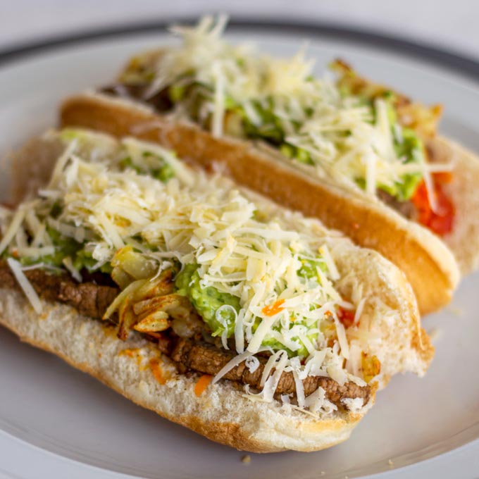 Traditional Appetizing Grilled-Steak Style Pepito Sandwich Recipe