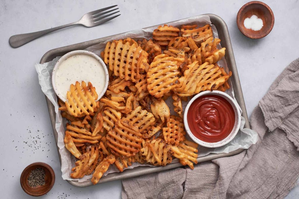 spectacular mashed waffle fries in an air fryer