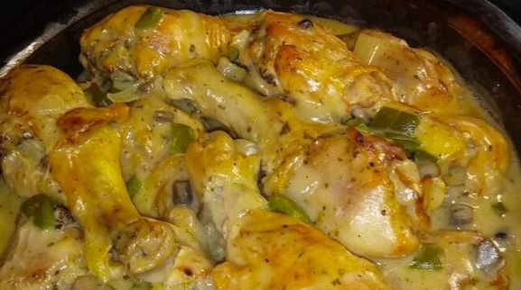 Baked Chicken Legs with Cream of Mushroom Soup